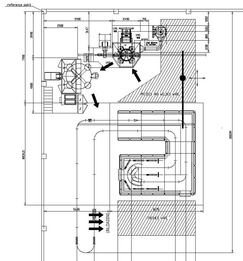 Examples of various enameling plant lay-