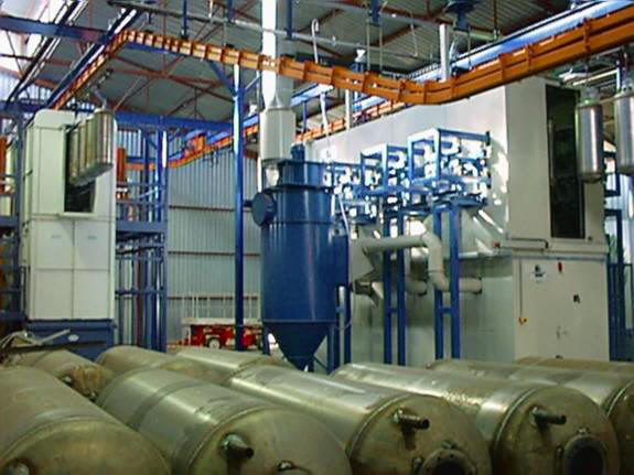 Shotblaster & powder booth for boilers